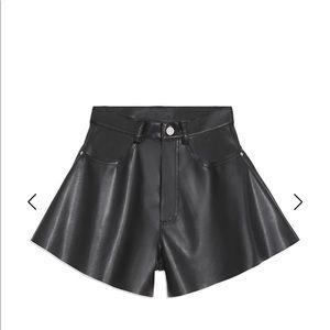 WeWoreWhat Vegan Leather Flare Bell Shorts - Size 25